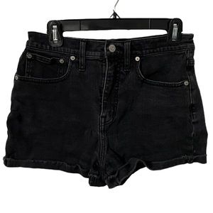 Madewell high-rise denim shorts, lunar wash, size 27